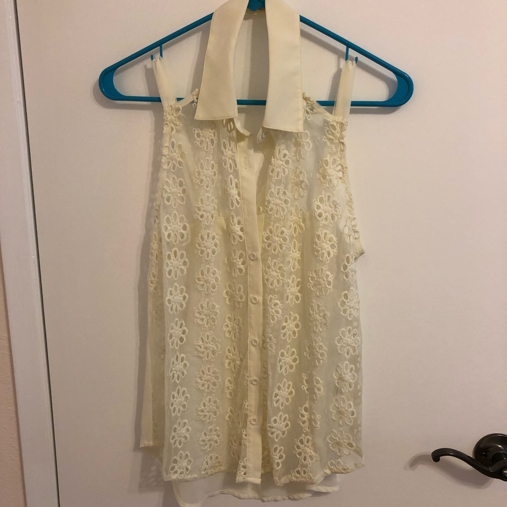 Ivory Cutout Blouse